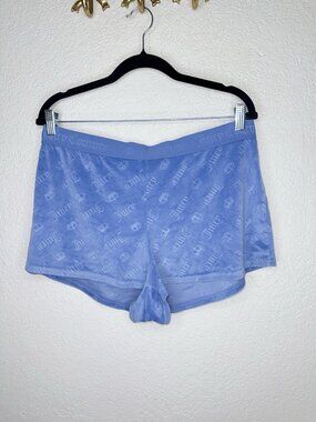 Juicy Couture Sky Blue  Velour Sleep Shorts Women’s Size XL Lounge A1